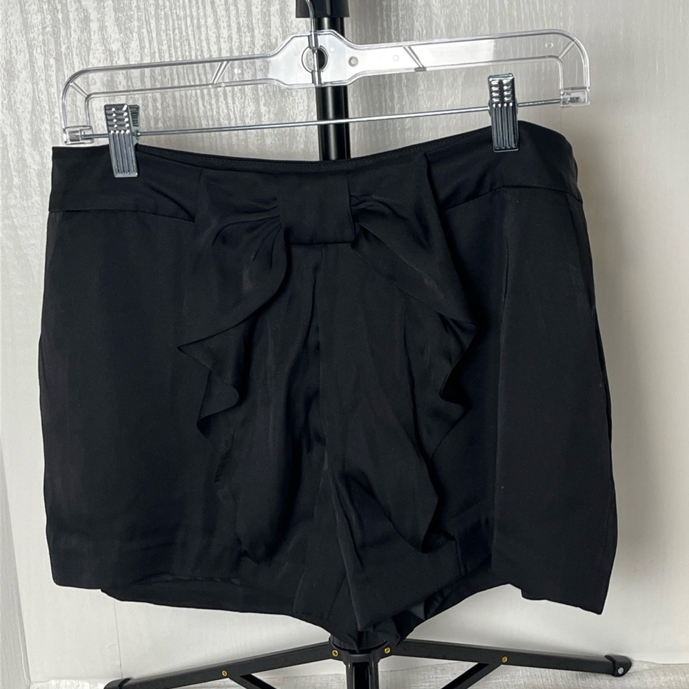 Bebe Black Silky Bow Shorts Size 10 Y2K Coquette Party Chic